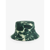 Burberry Rose Print Waxed Cotton Bucket Hat In Ivy