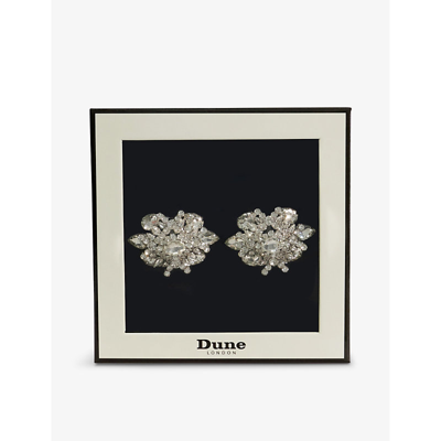 Dune Womens Silver-metallic Soulmates Bridal Crystal-embellished Metal Shoe Brooch