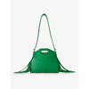 Maje Womens Miss M Mini Logo-embossed Leather Shoulder Bag Verts