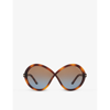 Tom Ford Womens Brown Tr001772 Jada Butterfly-frame Injected Sunglasses
