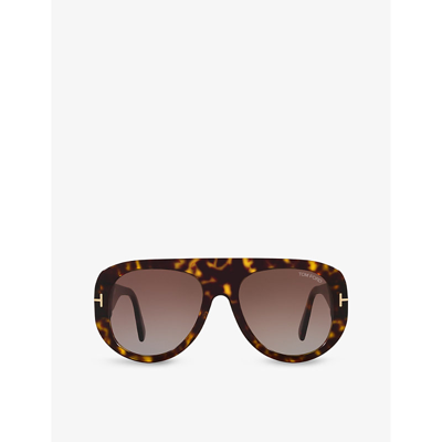Tom Ford Womens Brown Tr001779 Cecil Pilot-frame Acetate Sunglasses