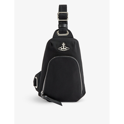 Vivienne Westwood Womens Black Sling Logo-plaque Recycled