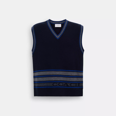 Coach Sweater Vest In Blue