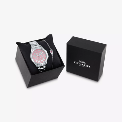 Coach Libby Watch Gift Set, 37 Mm In Grey