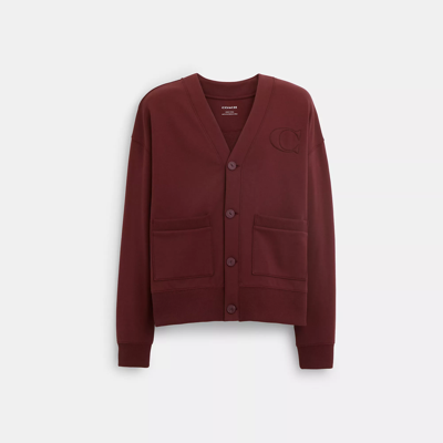 Coach Relaxed Cardigan In Red