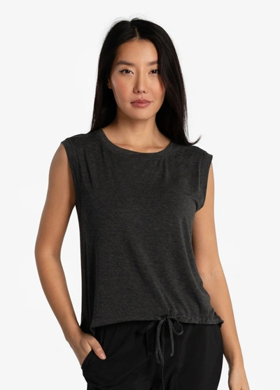 Lole Elisia Short Sleeve Shirt In Black Heather