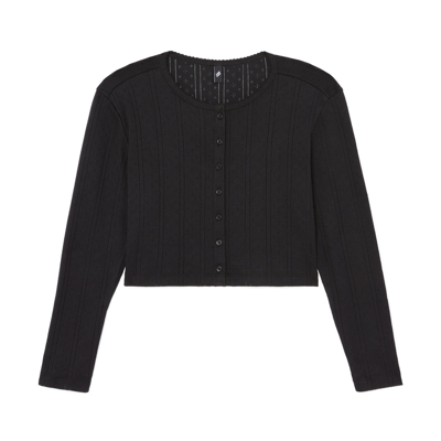 Cou Cou Intimates The Cropped Cardi In Black