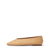Aeyde Moa Leather Point-toe Flats In Chai