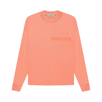 Pre-owned Essentials Fear Of God  Long-sleeve Tee 'coral' In Orange