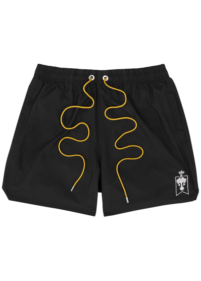 Rhude Logo-embroidered Shell Swim Shorts In Black