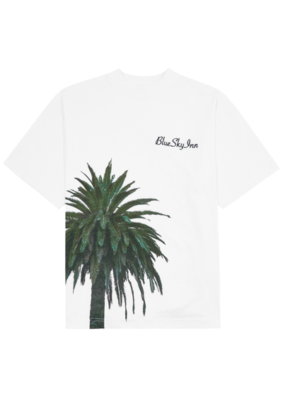 Blue Sky Inn Royal Palm Logo Cotton T-shirt In White
