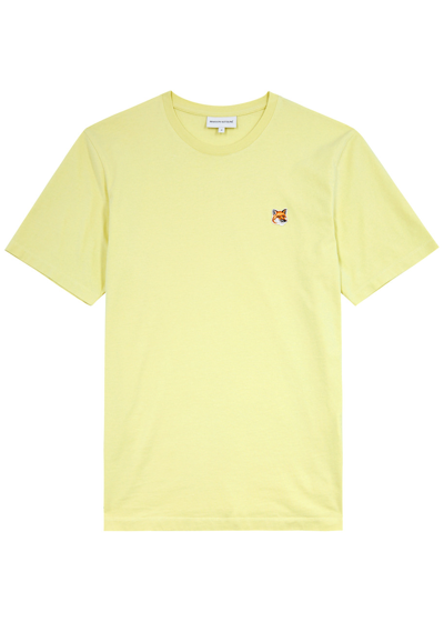 Maison Kitsuné Logo Cotton T-shirt In Yellow