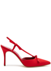 MANOLO BLAHNIK MANOLO BLAHNIK CORINTINA 90 CREPE DE CHINE SLINGBACK PUMPS