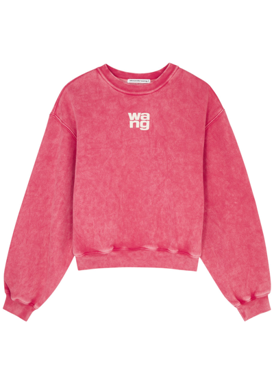 Alexander Wang T Printed Cotton-blend Jersey Sweatshirt In Pink