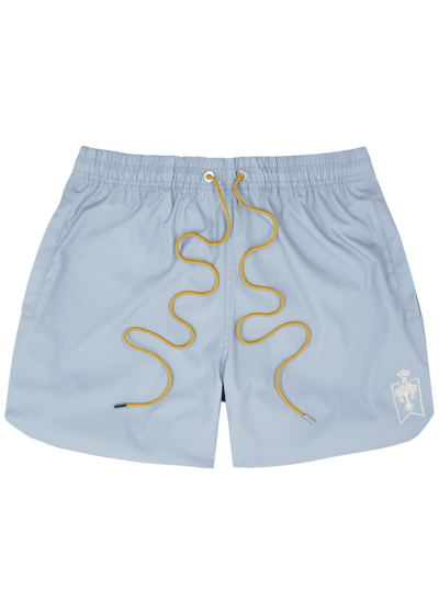 Rhude Logo-embroidered Shell Swim Shorts In Blue