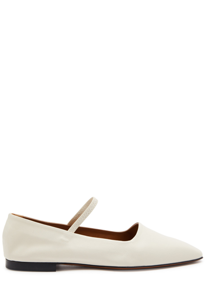 Atp Atelier Petina Mary Jane Leather Flats In White