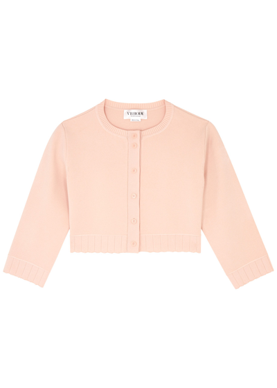 Victoria Beckham Cropped Cardigan In Peach