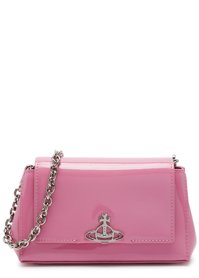 Vivienne Westwood Hazel Small Patent Leather Shoulder Bag In Pink