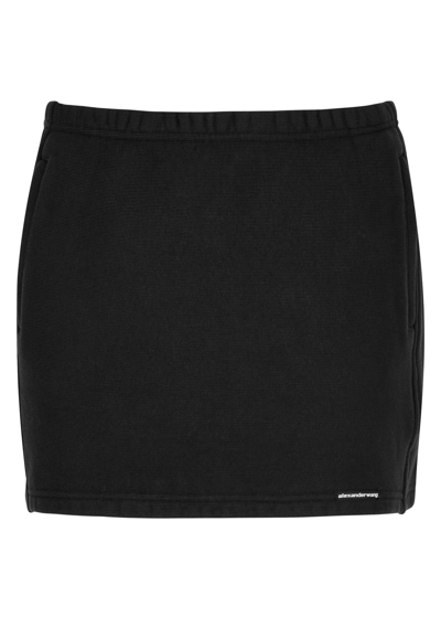 Alexander Wang T Alexanderwang. T Logo Cotton Mini Skirt In Black