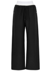 Alexander Wang T T By Alexander Wang Wide Leg Logo Elastic Jogging In Black