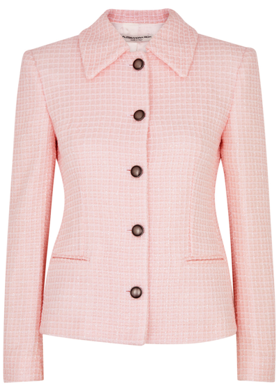 Alessandra Rich Sequin-embellished Tweed Jacket In Light Pink