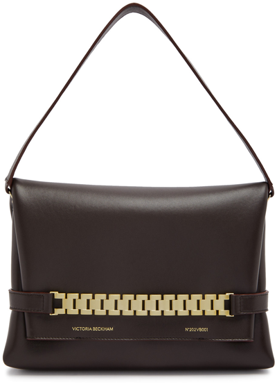 Victoria Beckham Chain Leather Pouch In Coca