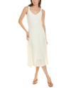 Vince Sleeveless Macrame Sweater Midi Dress In White