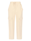 Isabel Marant Étoile Cotton Trousers With Belt Loops And Wide Leg In Cream