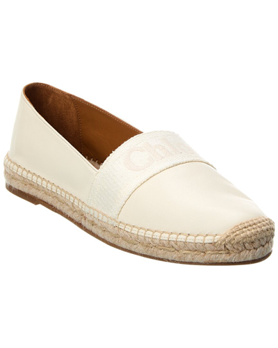 Chloé Leather Pia Espadrilles In White