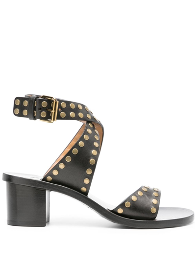 Isabel Marant Calf Leather Sandals In Black  