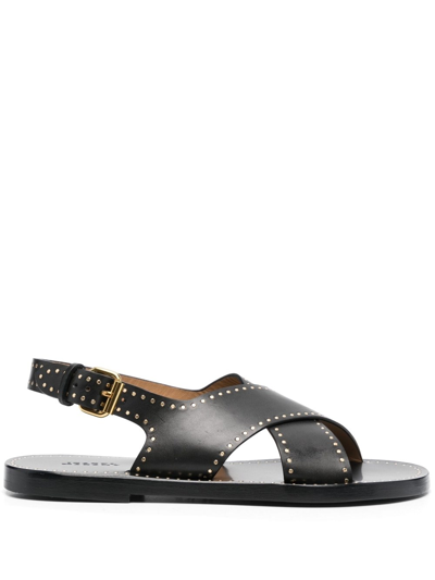 Isabel Marant Calf Leather Sandals In Black  