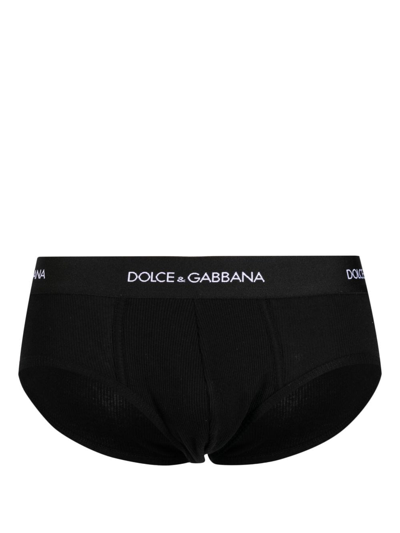 Dolce & Gabbana Logo Briefs In Black  