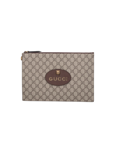 Gucci "neo Vintage" Pouch In Brown