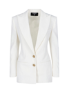 Balmain 2-button Single-breasted Crepe Blazer In White
