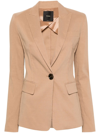 Pinko Single-breasted Dart-detail Blazer In Brown