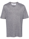 Brunello Cucinelli Mélange-effect Crew-neck T-shirt In Azul Oscuro