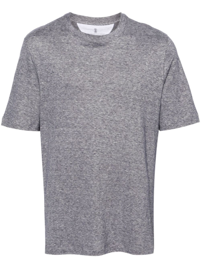 Brunello Cucinelli Crew-neck T-shirt In Blue