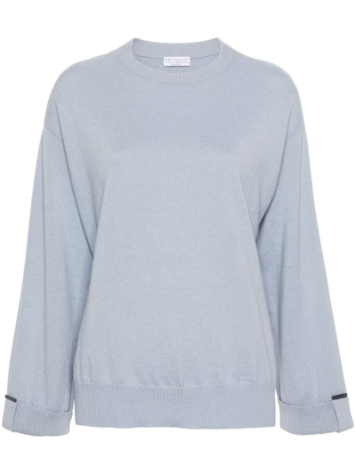 Brunello Cucinelli Crew-neck Sweater In Blue