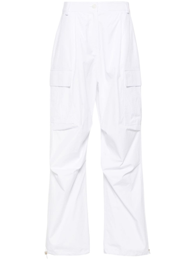 Patrizia Pepe Logo-appliqué Cargo Trousers In White