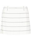 Miu Miu Printed Crepe Mini Skirt In White