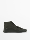 MASSIMO DUTTI CANVAS HIGH-TOP TRAINERS