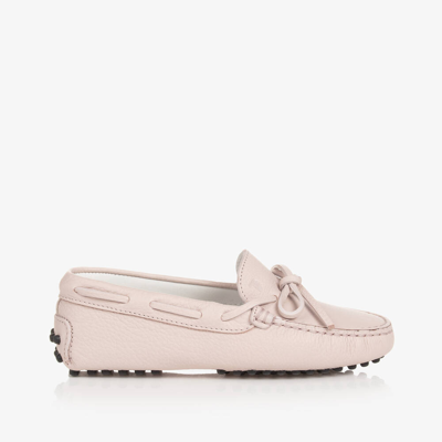 Tod's Babies' Girls Pink Leather Gommino Moccasins