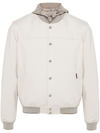 Moorer Darren Ribbed Jacket In Beige