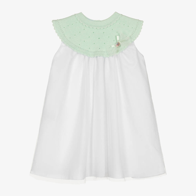 Artesania Granlei Babies' Girls Green Knit & Tulle Dress