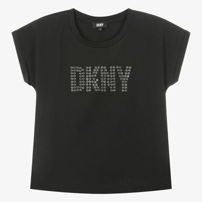 Dkny Teen Girls Black Organic Cotton T-shirt