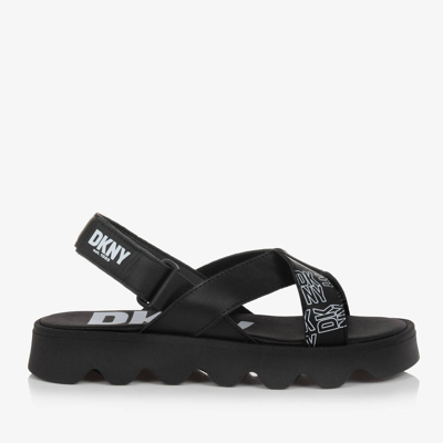 Dkny Teen Girls Black Leather Sandals