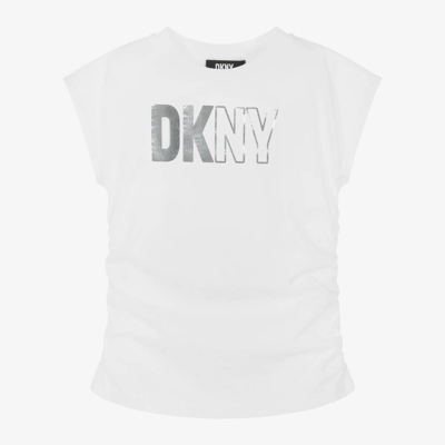 Dkny Babies'  Girls White Organic Cotton T-shirt