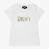 DKNY DKNY GIRLS WHITE ORGANIC COTTON T-SHIRT