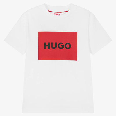 Hugo Teen Boys White Organic Cotton T-shirt