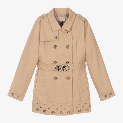 Michael Kors Babies' Girls Beige Cotton Trench Coat